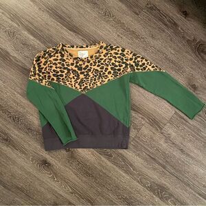Leon & Harper color block leopard sweatshirt